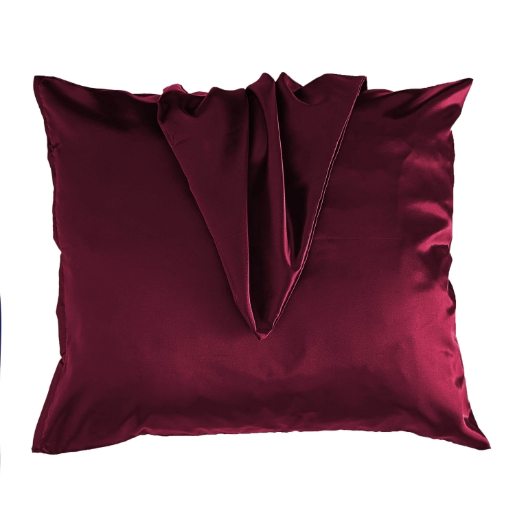 Poszewka satynowa jedwabna, atłas śliwka